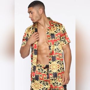 Lights Go Out Short Sleeve Woven Top Black/Combo